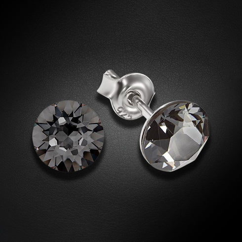 Sudraba auskari "Klasika (Silver Night)" ar Swarovski™ kristāliem